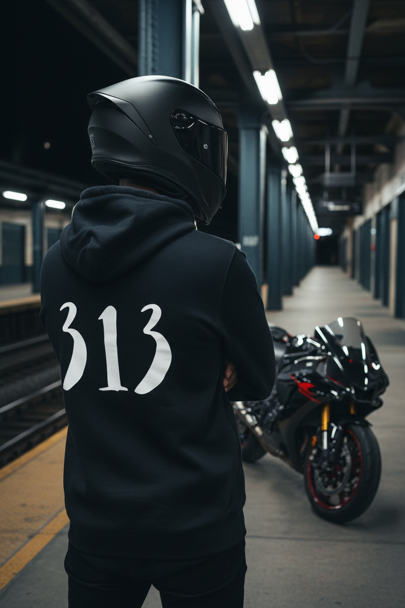 Back view with helmet