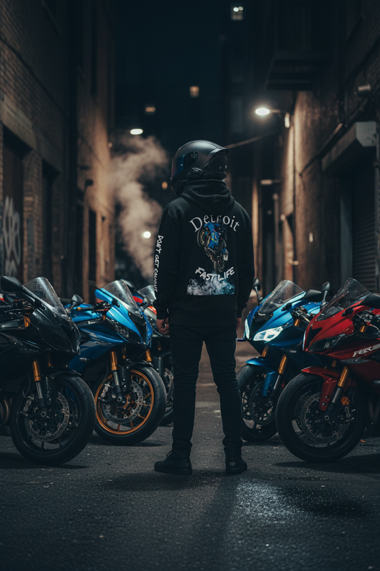 Fast Life Hoodie Back Design - Bike Life