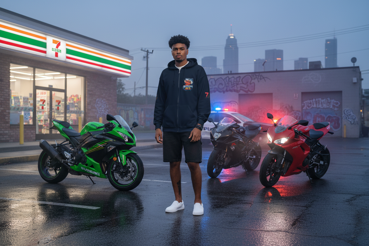 Shark Bite Hoodie at 7-Eleven - Dramatic