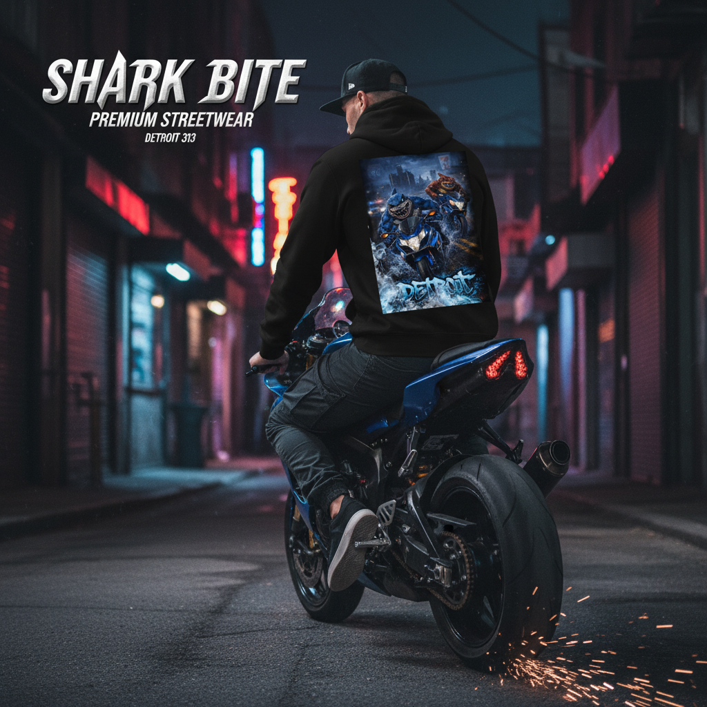 Shark Bite Hoodie Back